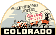 Colorado Pikes Peak Travel Decal Magnet            