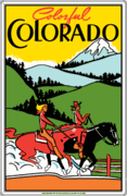 Colorful Colorado Travel Decal Magnet    