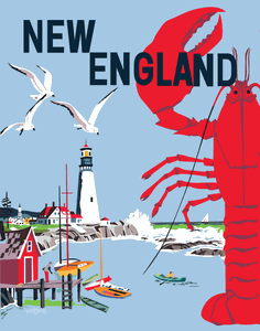 Colorful New England Seaside 11 x 14 Print
