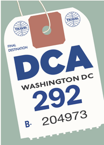 DCA Luggage Tag Magnet