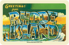 Domed Greetings From Rhode Island Magnet     