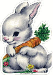 Easter Bunny & Carrot Magnet              