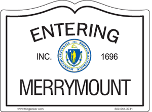 Entering Merrymount Car Magnet
