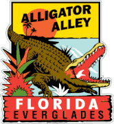 Everglades Alligator Alley Travel Decal Magnet   