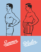 Fat & Skinny Summer Winter Magnet