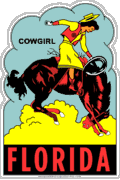 Florida Girl Riding A Horse Travel Decal Car Magnet