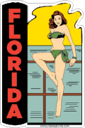 Florida Green Bikini Girl Travel Decal Car Magnet