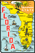 Florida Sunshine State Map Travel Decal Magnet  