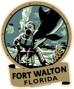 Ft Walton Deep Sea Diver Dolphin Travel Decal Car Magnet     