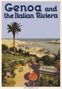 Genoa Italian Riviera Travel Poster Magnet                  