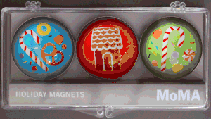 Gingerbread House Domed Magnet Set 3-Pk