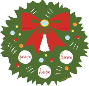 Green Holiday Wreath Car Magnet