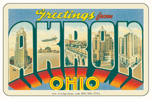 Greetings From Akron OH Car Magnet