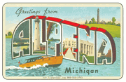 Greetings From Alpena MI Car Magnet
