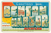 Greetings From Benton Harbor Car Magnet