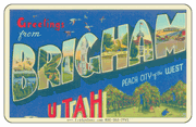 Greetings From Brigham UT Car Magnet