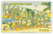 Greetings From Daytona Beach FL Car Magnet