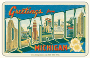 Greetings From Detroit MI Car Magnet