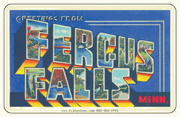 Greetings From Fergus Fall MN Car Magnet