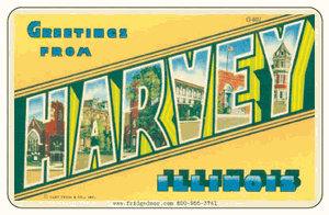 Greetings From Harvey IL Car Magnet