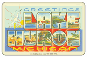 Greetings From Lake Huron MI Car Magnet