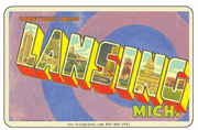 Greetings From Lansing MI Car Magnet 