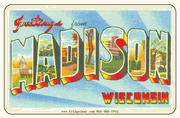 Greetings From Madison WI Car Magnet