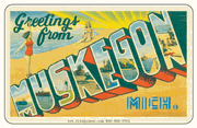 Greetings From Muskegon MI Car Magnet