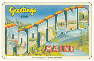 Greetings From Portland ME Car Magnet