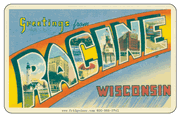 Greetings From Racine WI Car Magnet