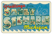 Greetings From Sault Ste Marie MI Car Magnet