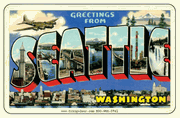 Greetings From Seattle WA Car Magnet          