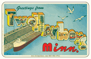 Greetings From Two Harbors MN Car Magnet