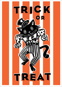 Halloween Trick or Treat Black Cat Magnet