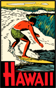 Hawaiian Surfer Travel Decal Car Magnet