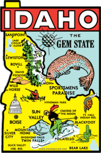 Idaho State Map Travel Decal Magnet     