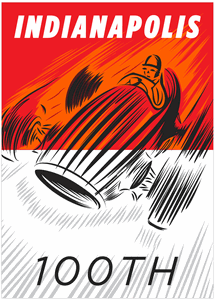 Indy 100th Red & Black Car Magnet