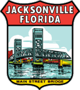 Jacksonville FL Main St Bridge Travel Decal Magnet      