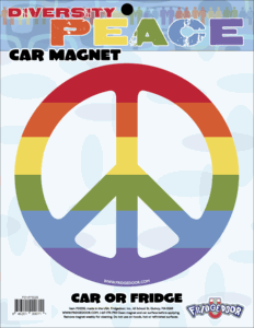 Large Diversity Peace Sign 7.5" Car Magnet 