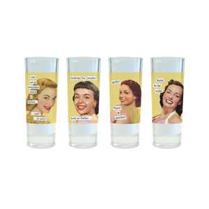 Liquor Is Quicker ! Shot Glass 4-Pack