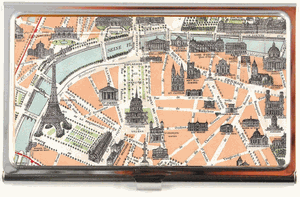 Lucy Lu Paris Map Business Card Case