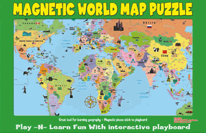 Magnetic World Puzzle Map
