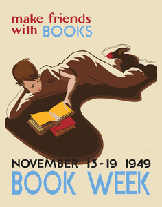 Make Friends with Books 11 x 14 Print