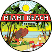 Miami Beach Riviera of America 4.5" Car Magnet     