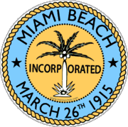 Miami Beach Town Seal Travel Decal Car Magnet