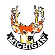 Michigan Deer & Antlers Car Magnet