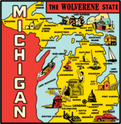 Michigan Map Travel Car Magnet 