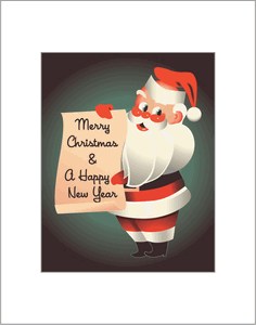 Mid-Century Santa Matted Print