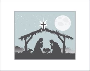 Nativity Scene Matted Print