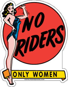 No Riders Only Women Car Magnet       